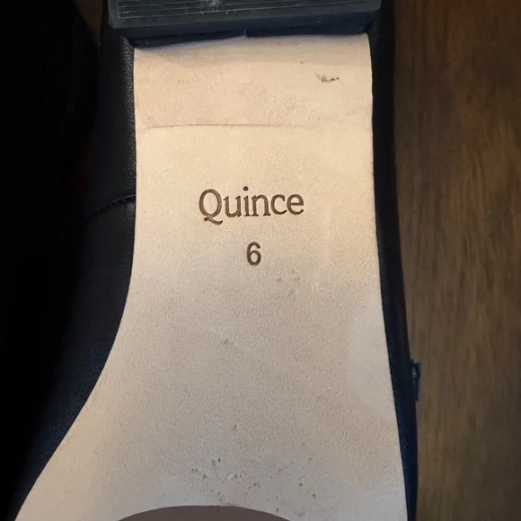 Quince Women's Italian Leather Black Strappy Ballet Flat Shoes, Size 6 - Picture 6 of 9